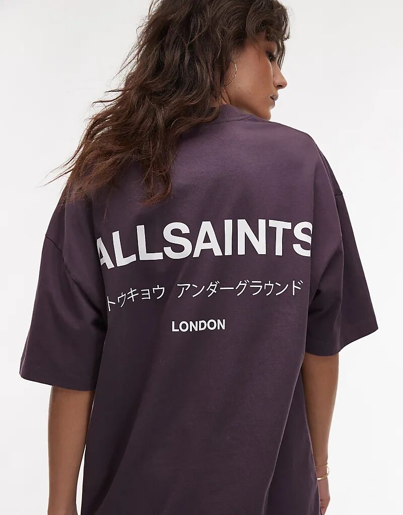 

Футболка оверсайз Underground космически-фиолетового цвета AllSaints