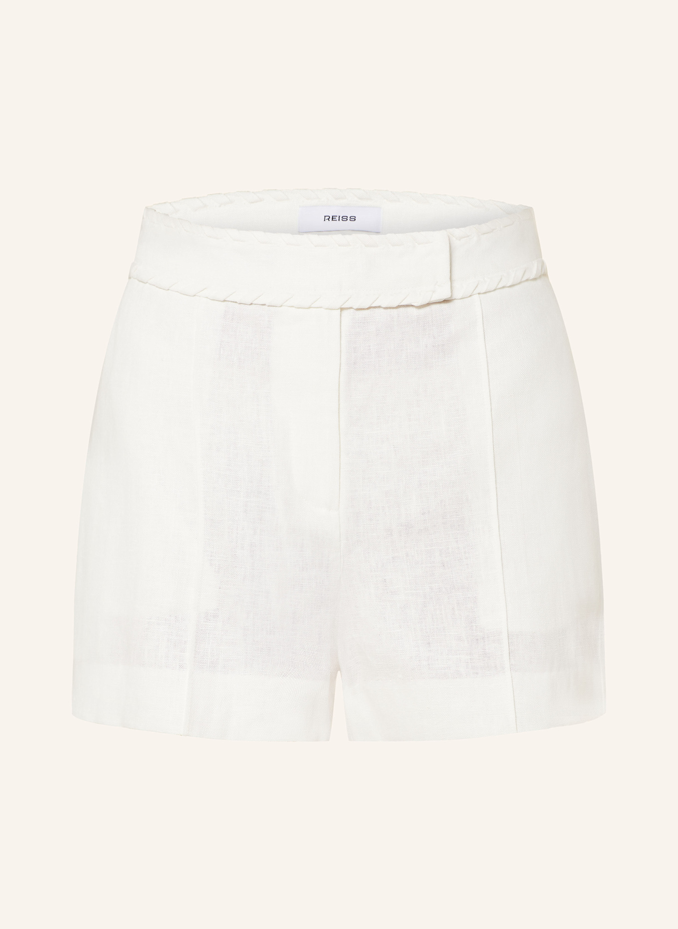 

Льняные шорты цвета палевого Reiss, экрю