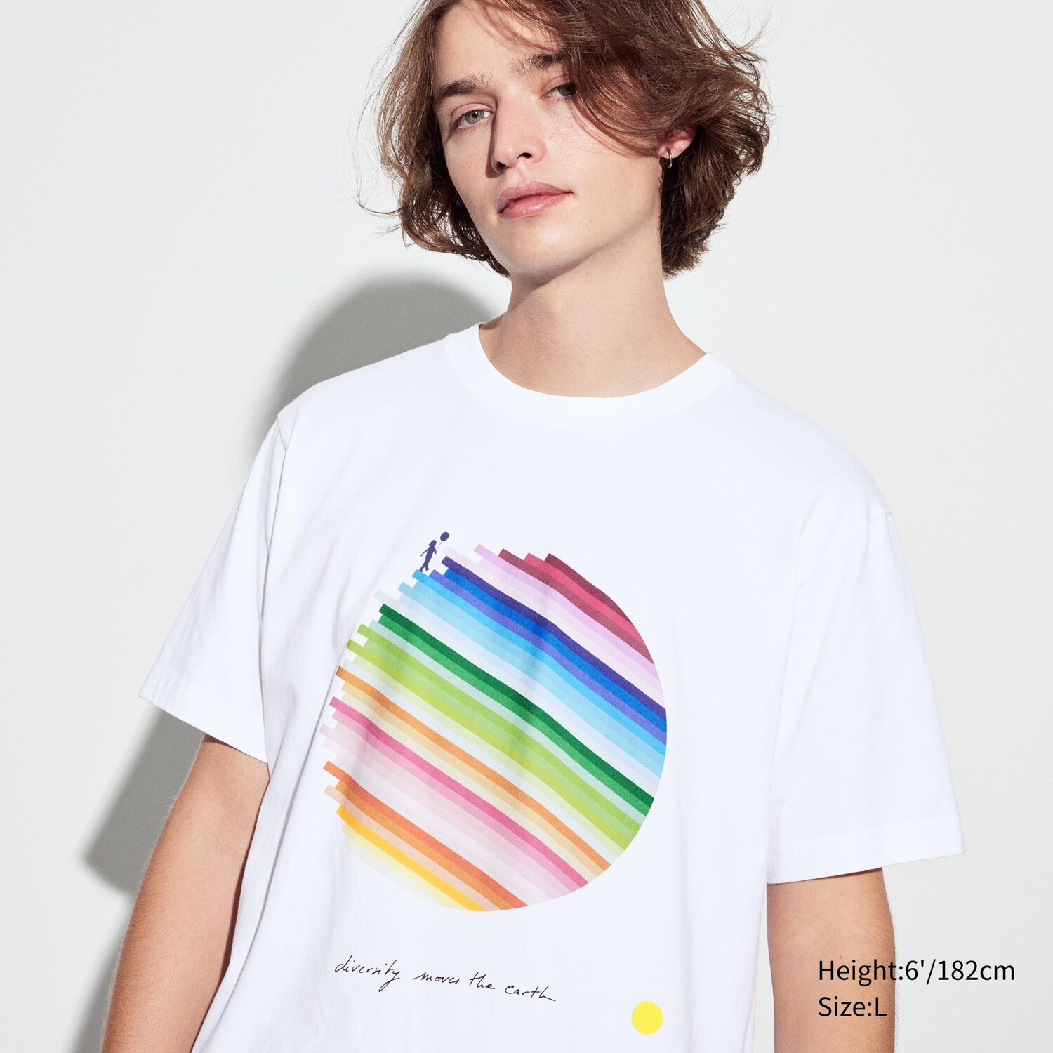 

Футболка Uniqlo Peace For All Emmanuelle с коротким рукавом и рисунком, белый