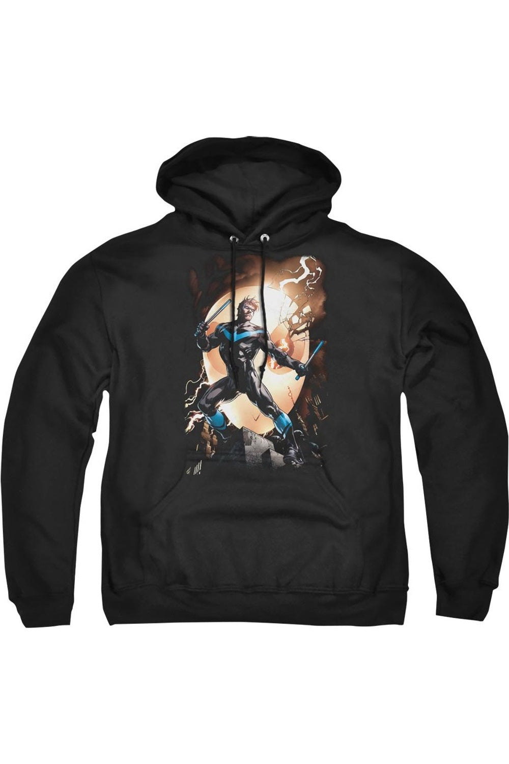 

Толстовка с капюшоном Batman Nightwing Against Owls для взрослых Gildan, черный