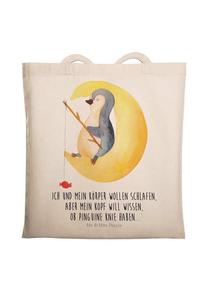 

Сумка Mr. & Mrs. Panda Tragetasche Pinguin Mond mit Spruch, кремовый