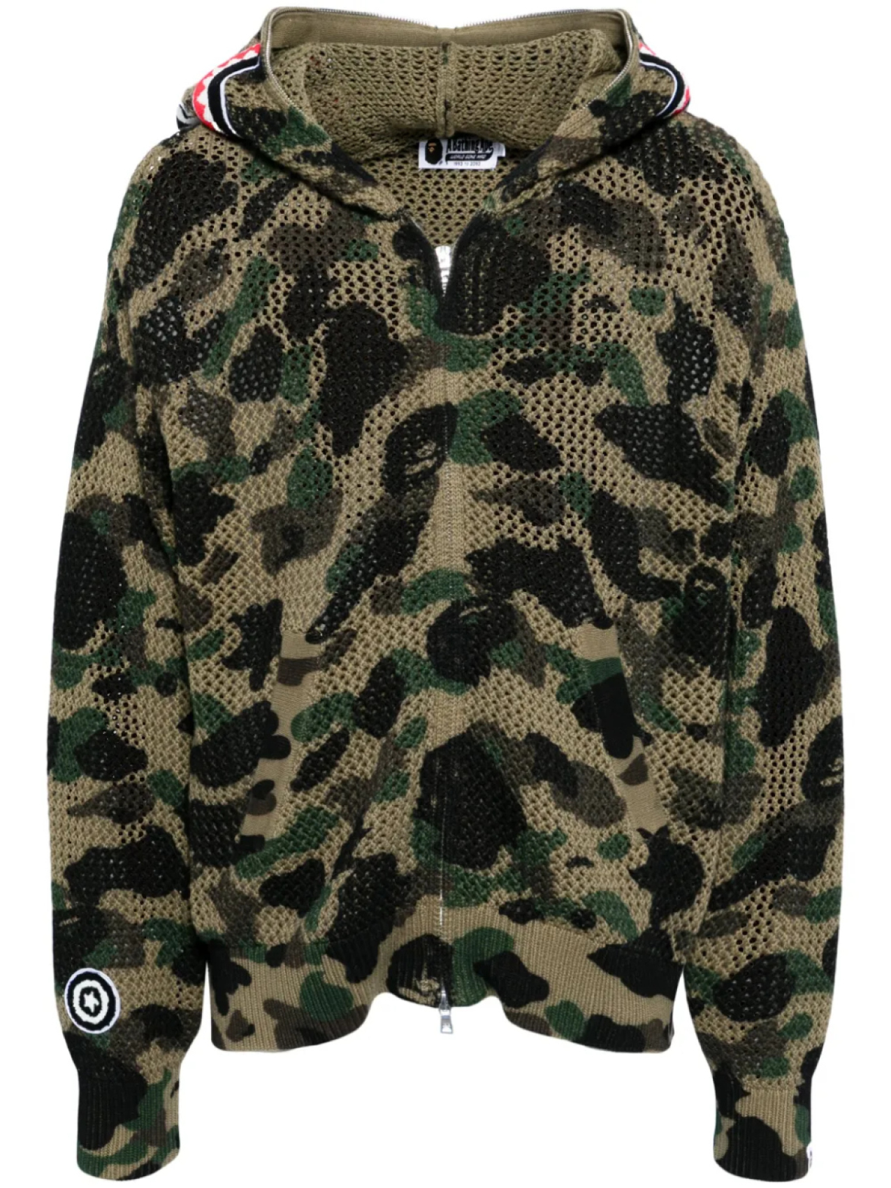 

A BATHING APE худи Camo Shark, зеленый