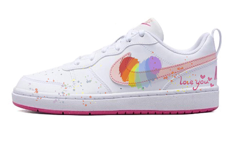 

Кроссовки Nike Court Borough Skateboard Shoes Women's Low-Top Pink/White, Розовый, Кроссовки Nike Court Borough Skateboard Shoes Women's Low-Top Pink/White