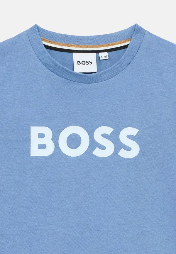 Детская/Подростковая футболка с короткими рукавами, унисекс, с принтом. Boss Kidswear, Bleu — фото 3