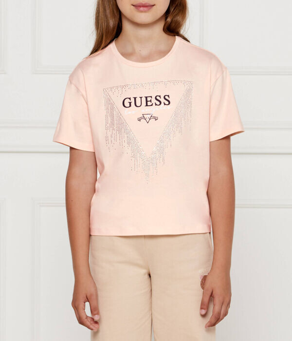 

Футболка детская Guess с блестящим логотипом, белый
