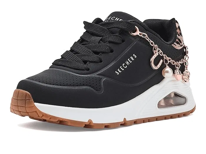 Кроссовки с леопардовым принтом Uno Gen1 SKECHERS KIDS, Black/Lepoard