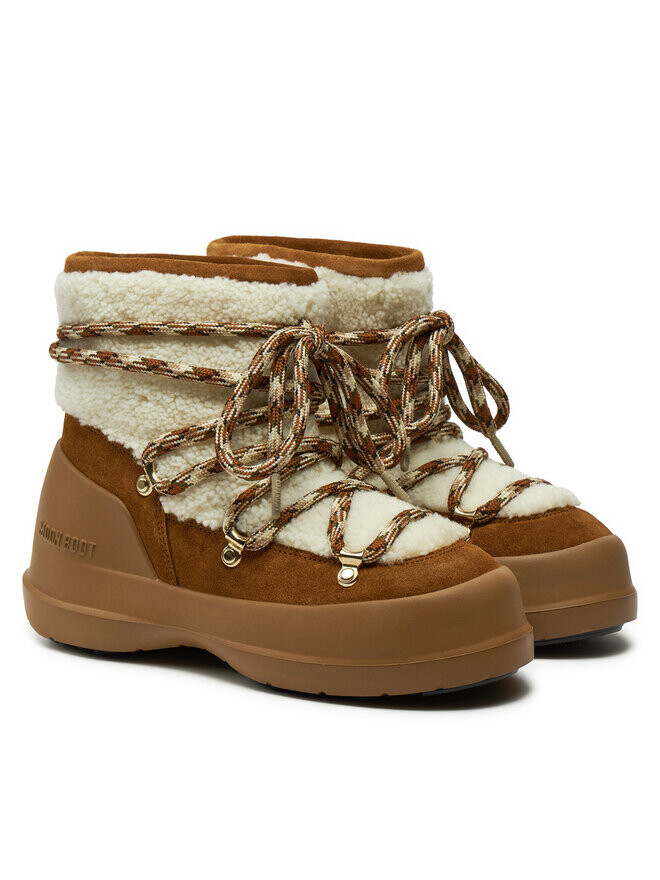 Зимние ботинки женские Moon Boot Luna Boot Shearling замшевые, коричневый — фото 2