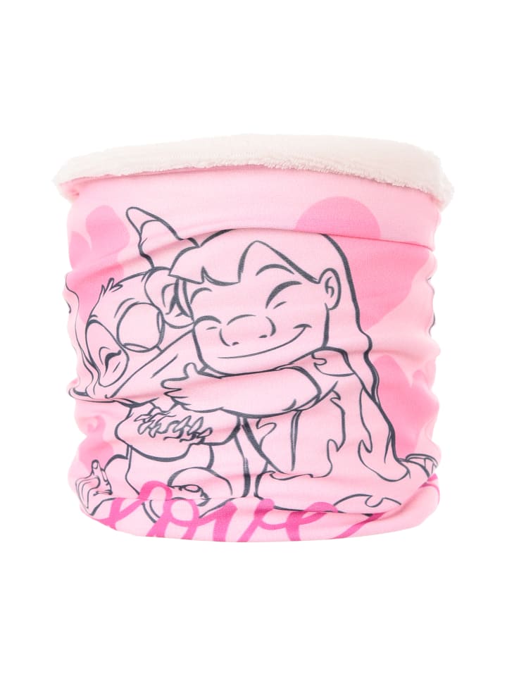 

Детский розовый шарф-снуд/петля с флисовой подкладкой Stitch