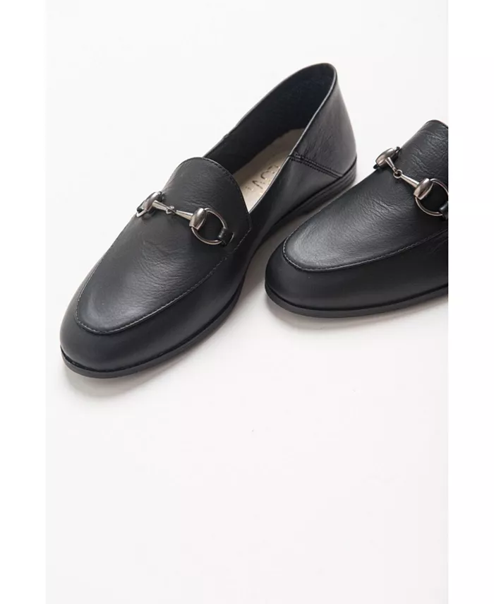 Пенни Лоферы с конской пряжкой из кожи Forever & Always Shoes, черный — фото 3