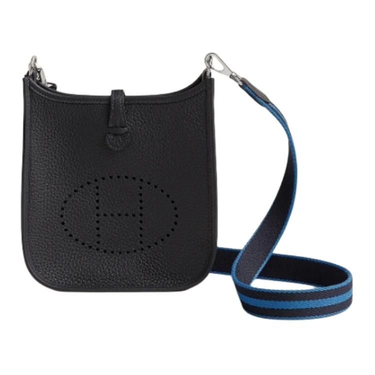 

Кожаная сумка через плечо Evelyne Clemence Bullock Evelyn Crossbody, женская, цвета морской волны, индиго и сандалового дерева HERMES