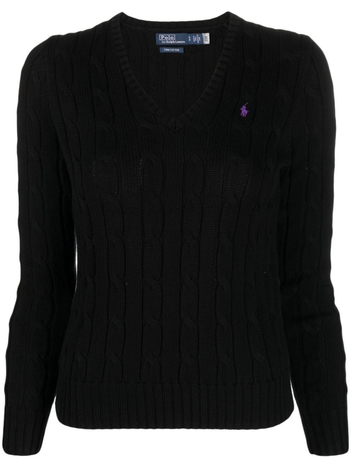 

Polo Ralph Lauren джемпер Kimberly Polo Pony фактурной вязки, черный