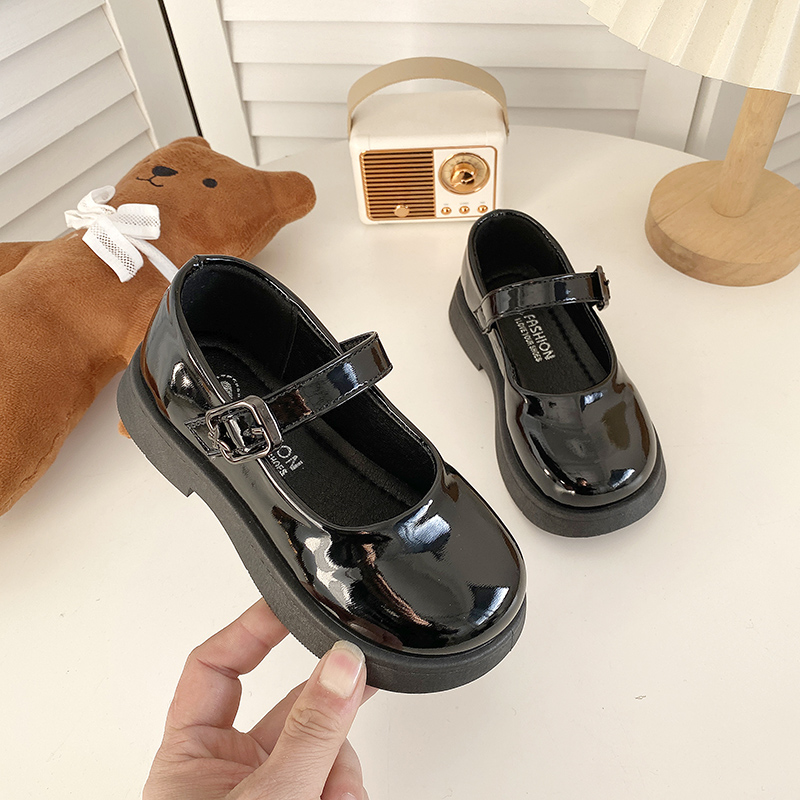Износостойкие, водонепроницаемые и дышащие детские кожаные туфли ADOONGA, черный — фото 2