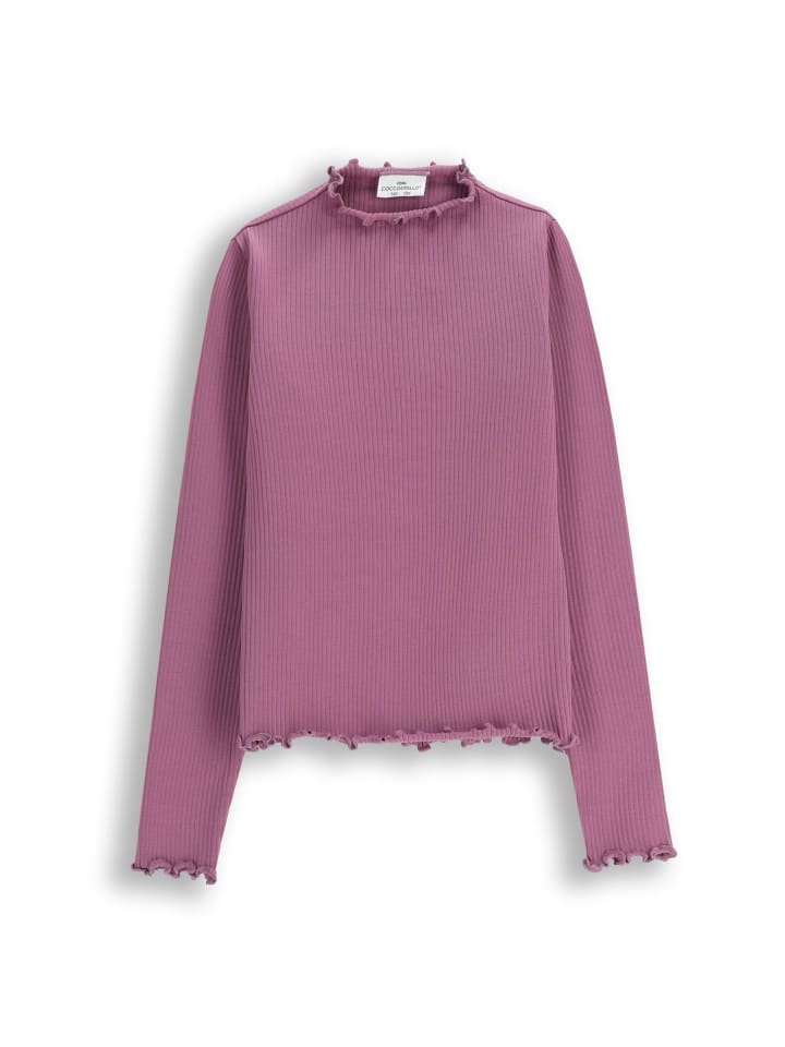 

Рубашка с длинными рукавами в рубчик фиолетового цвета Coccodrillo