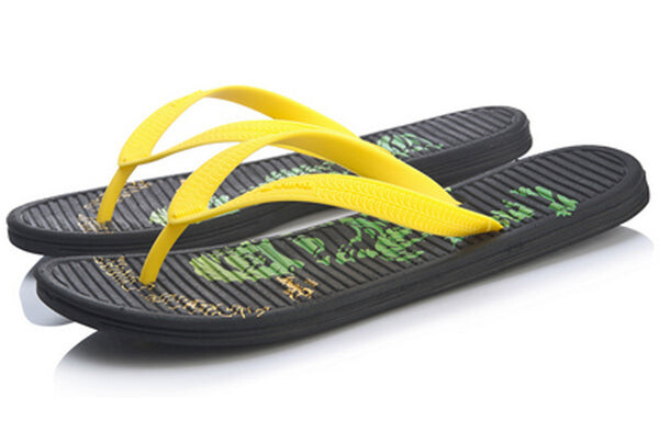 Тапочки disney crossover ln floper colorblock casual yellow black flip-flops Li-Ning, желтый — фото 4