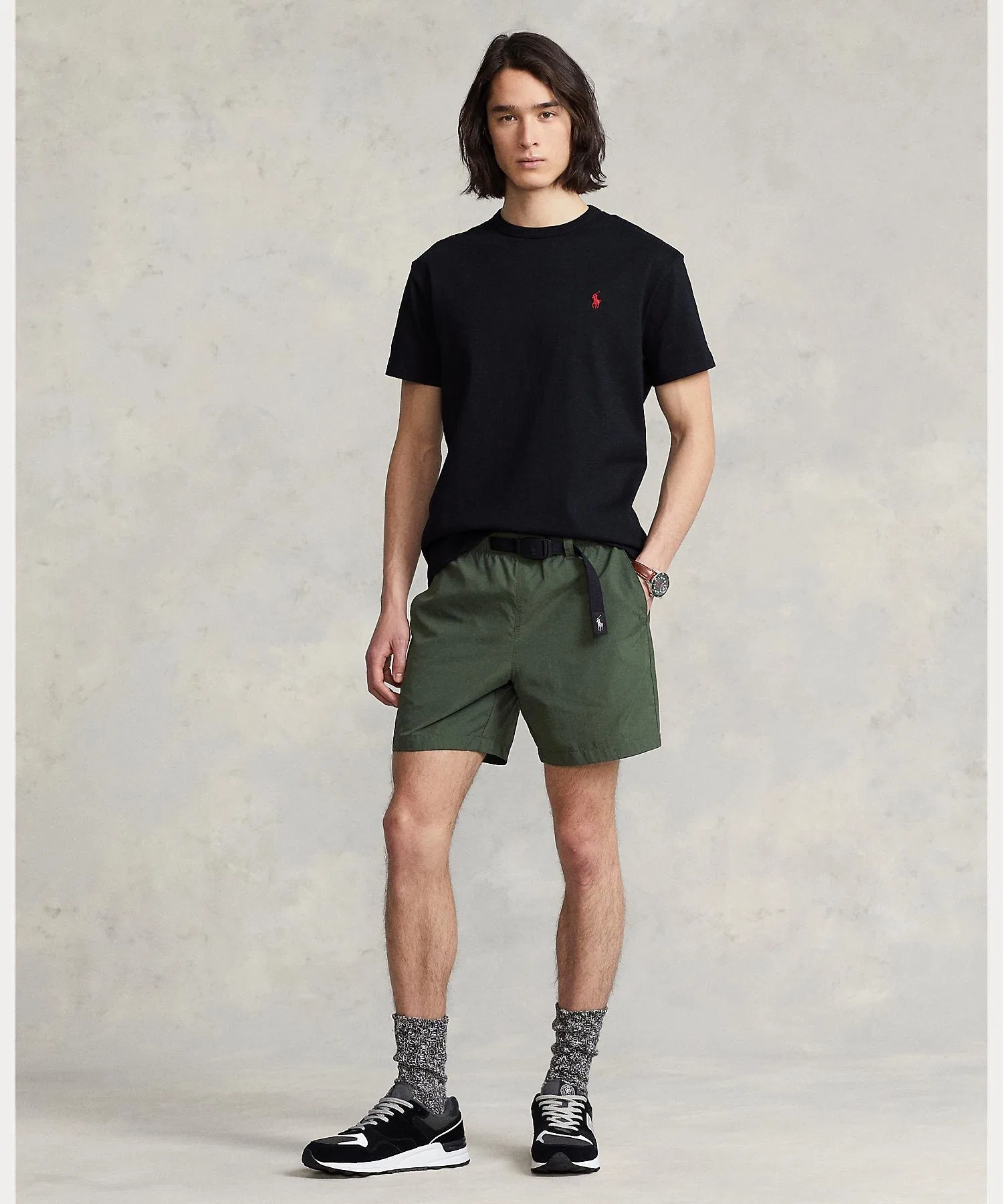 Мужская футболка из хлопка POLO RALPH LAUREN классического кроя чёрная — фото 3