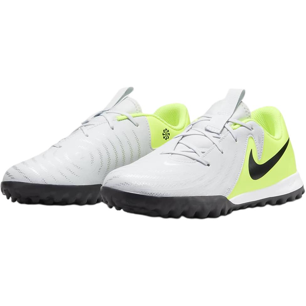 Младшие футбольные бутсы Nike Jr. Phantom GX 2 Academy Anti Slip Wear Resistant низкие серебристо-желто-черные, Metallic Silver/Neon Yellow/Black — фото 3