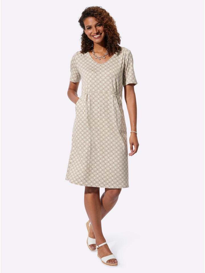 

Платье из джерси с принтом песочного и темно-серого цветов WITT WEIDEN