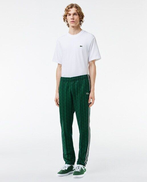 

Жаккардовые спортивные брюки с монограммой Paris Lacoste, темно-синий