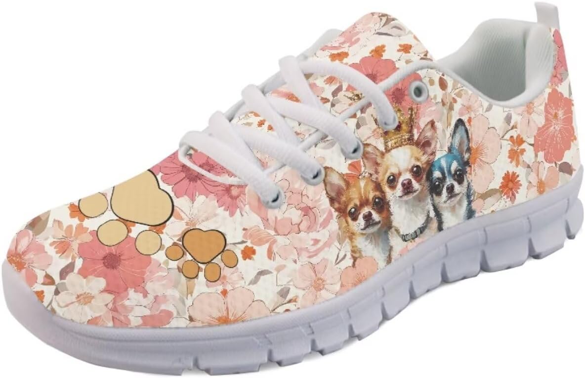 

Винтажные кроссовки с американским флагом для мужчин и женщин кроссовки 4 июля Легкие беговые, теннисные и спортивные кроссовки Getelinseng, Chihuahua Groovy Floral