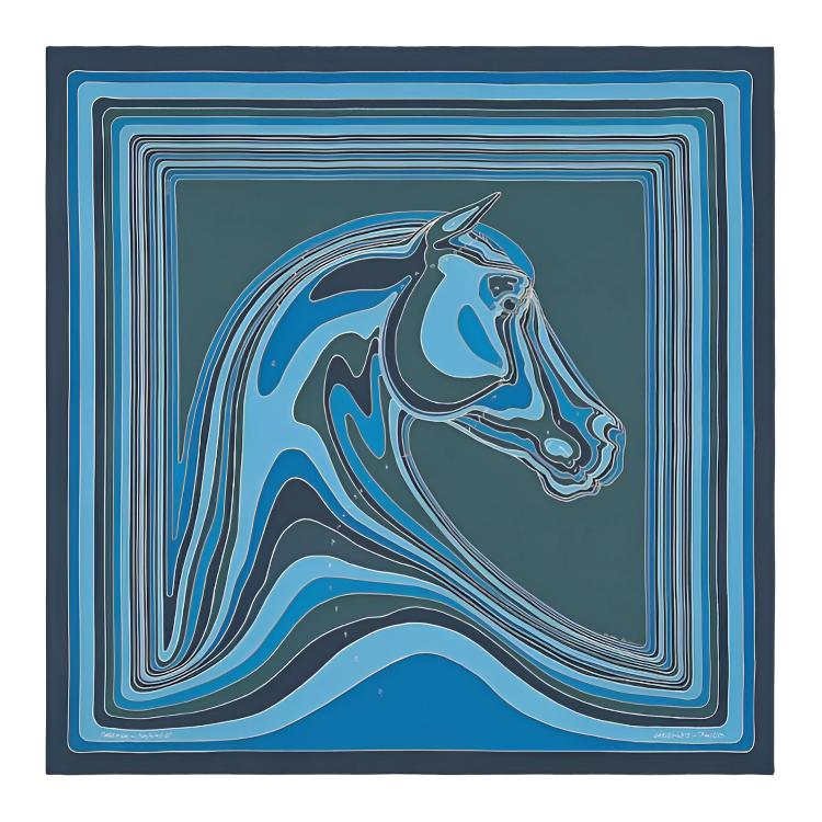 

HERMES Шёлковый шарф, Blue