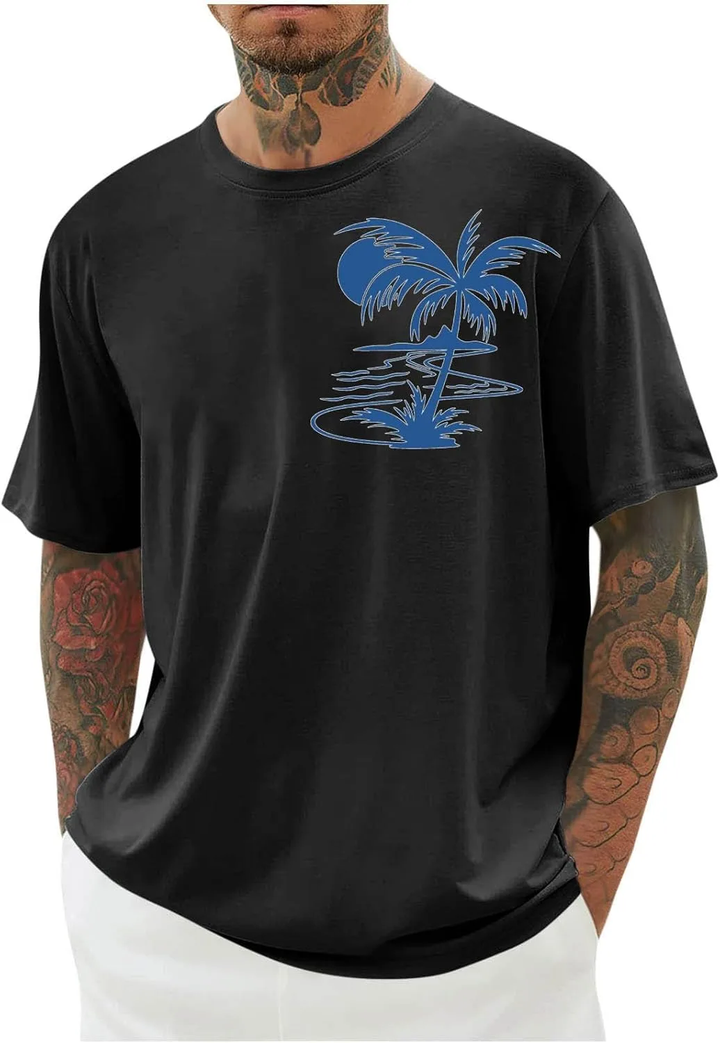 

Мужская футболка Oversized с коротким рукавом и принтом Palm Tree