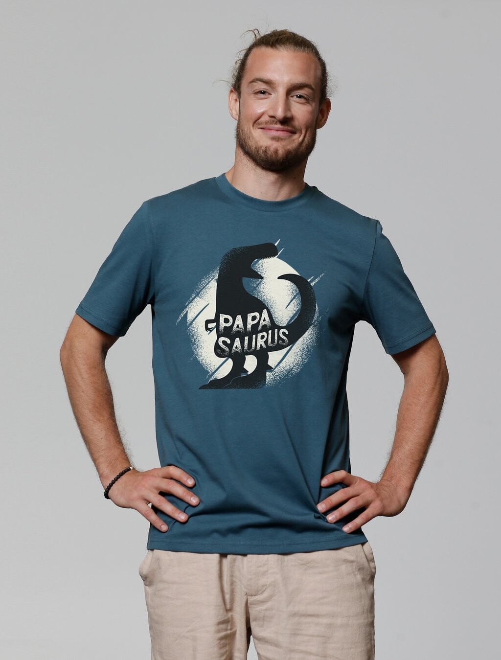 

Футболка с принтом PAPASAURUS watapparel, бирюзовый