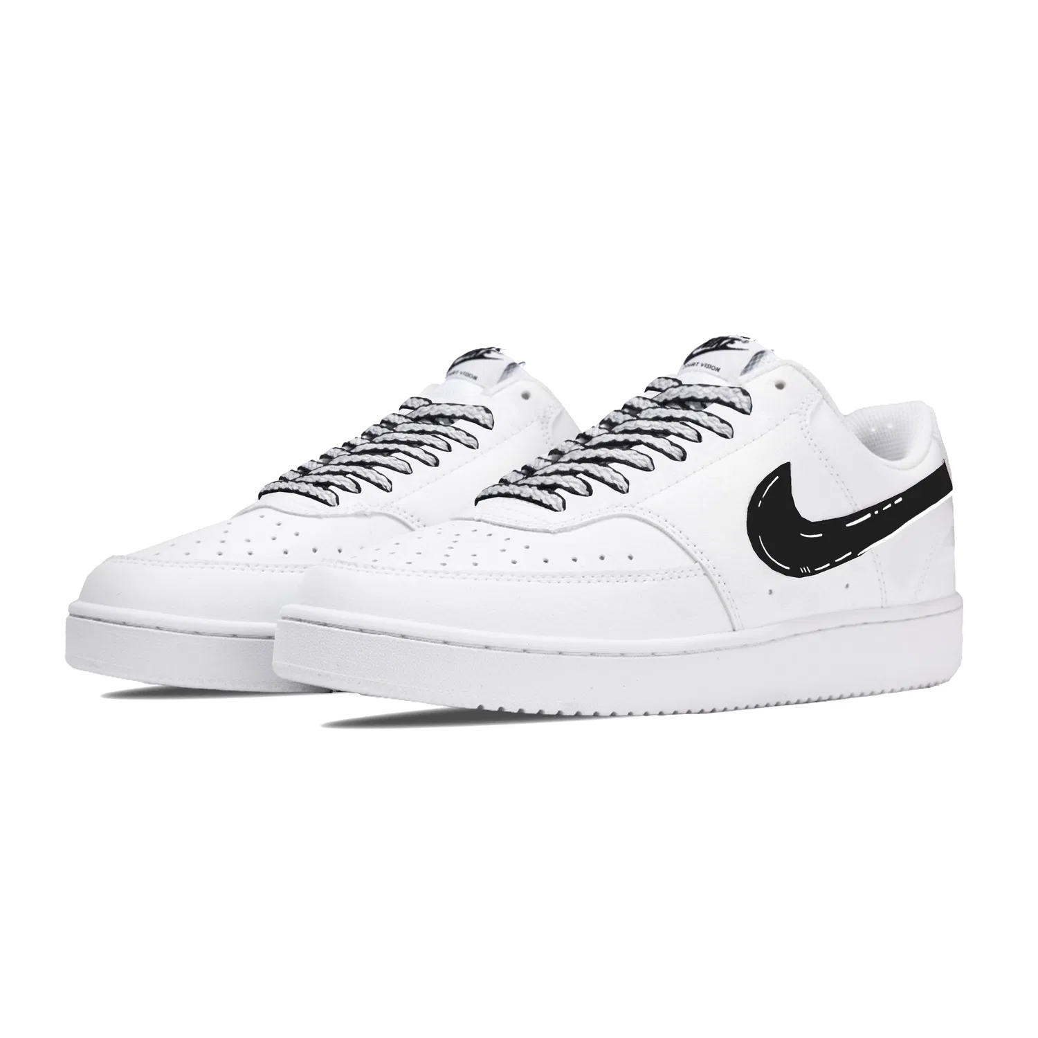 Кроссовки для скейтбординга с рисунком Nike Court Vision 1 White — фото 4