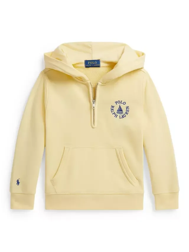 Детская толстовка на молнии до четверти длины, желтая Ralph Lauren — фото 4