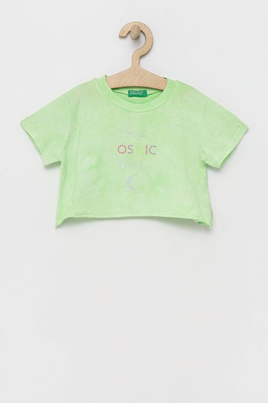 

Хлопковая футболка для детей United Colors of Benetton, зеленый