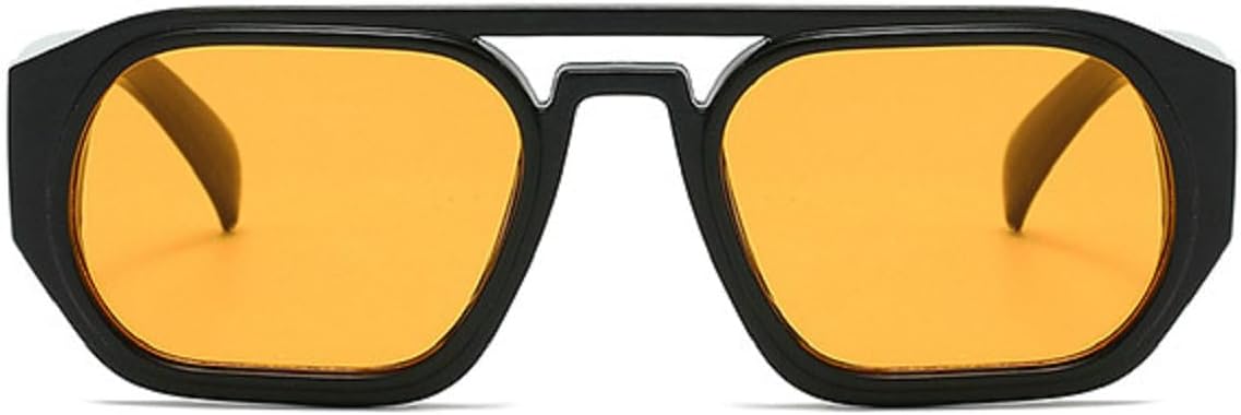 

Ретро-солнцезащитные очки квадратной формы для женщин, модные декоративные очки с защитой от УФ-излучения UV400; модные солнцезащитные очки градиентного оттенка для мужчин 77135 Melrose, Black Yellow