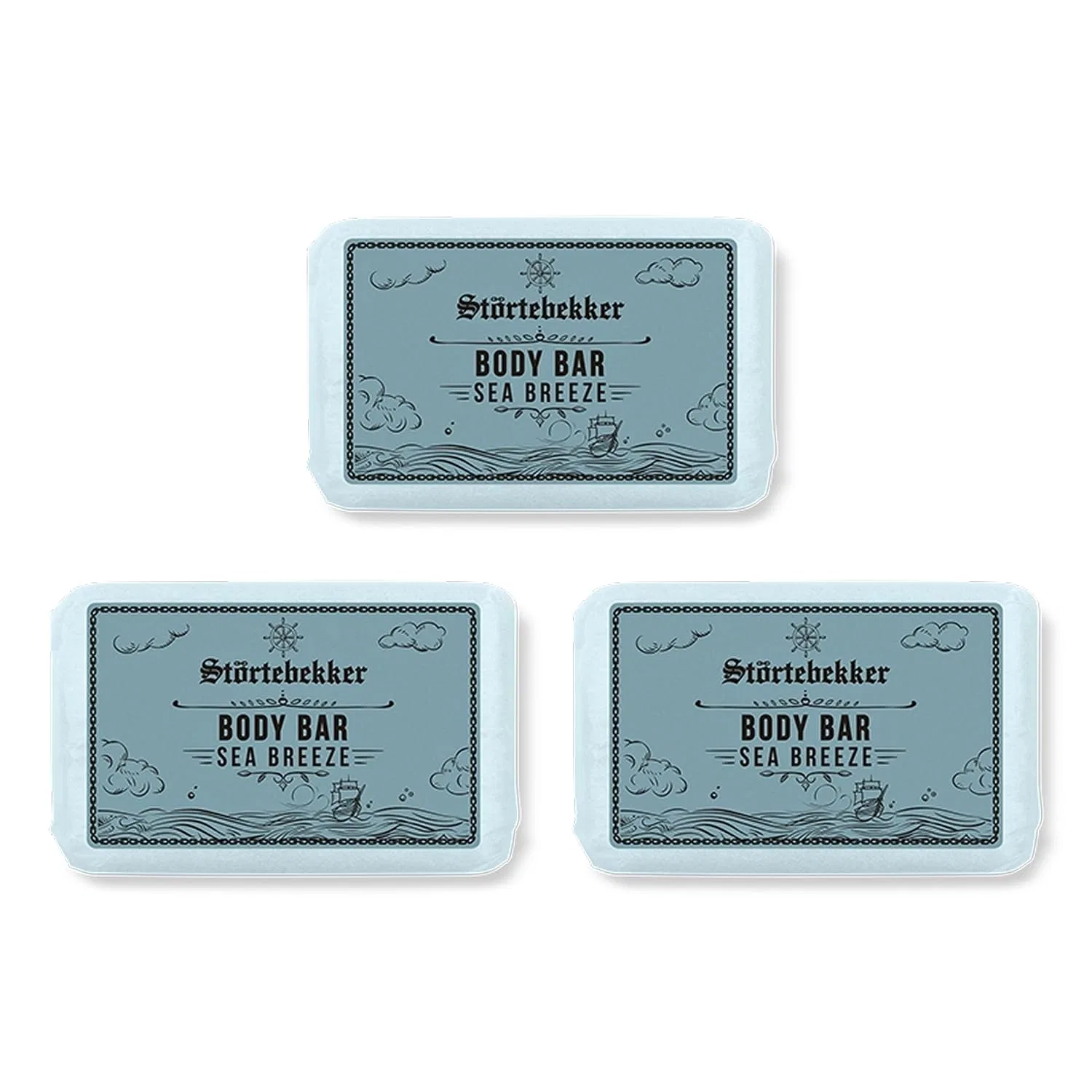 Твердый гель для душа «Sea Breeze» от Störtebekker Premium Body Bar, 3 x 120 г Störtebekker Shaving Accessories, (Pack Of 1)
