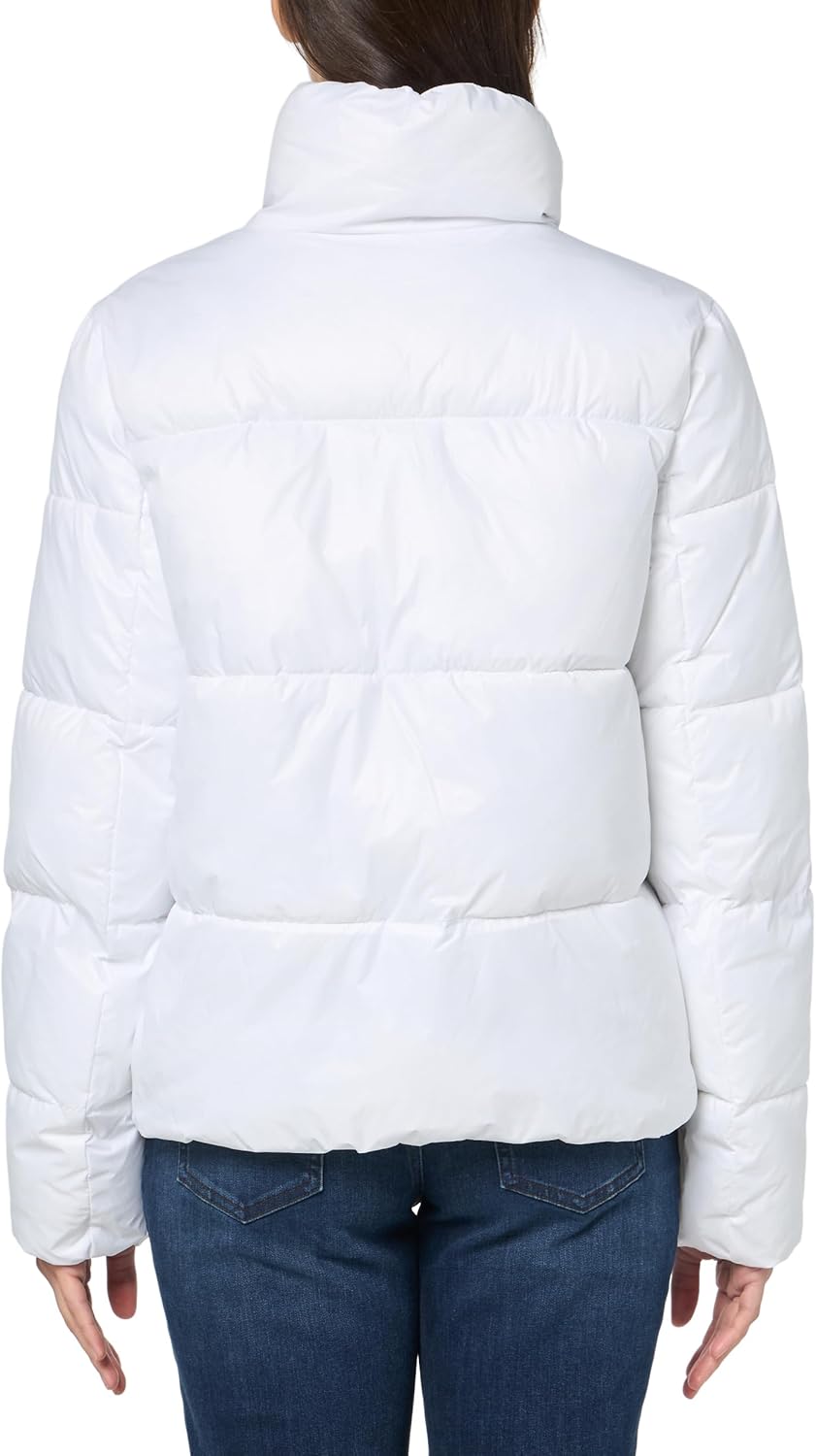 Женское стеганое пальто Tommy Hilfiger с застежкой-молнией и воротником-стойкой, Shiny White — фото 2