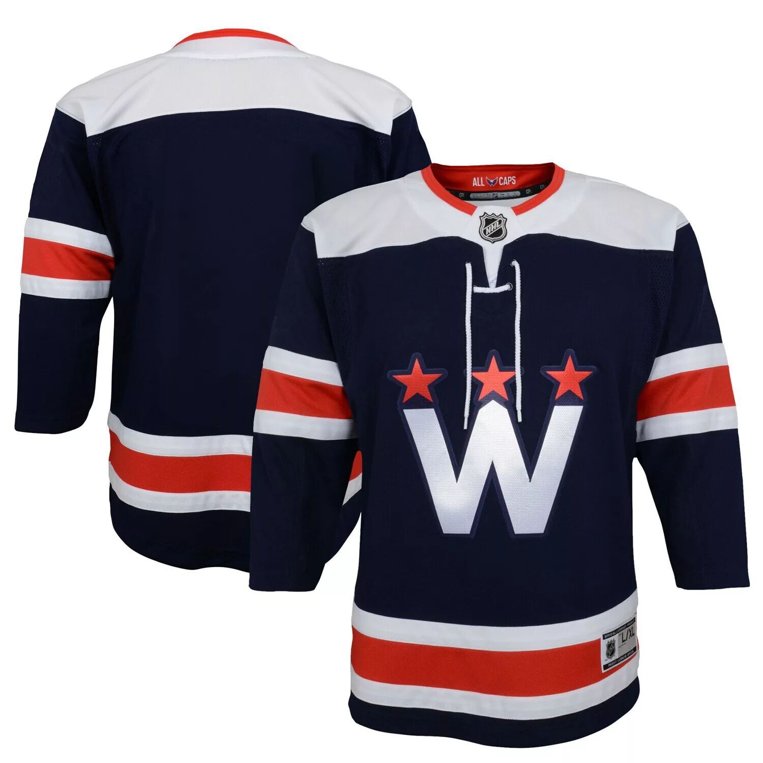 Молодёжная футболка Navy Washington Capitals 2020/21 Альтернативная премьер-лига Outerstuff — фото 3