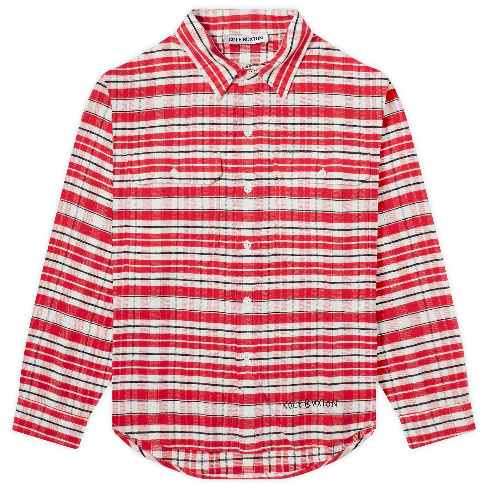 

Рубашка Cole Buxton Ss24 Flannel Check Shirt, цвет Red, Black & White