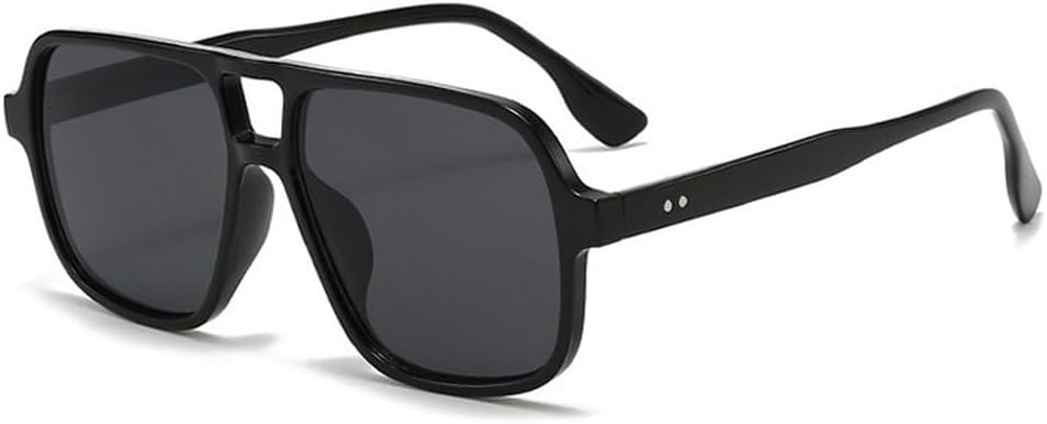 

Ретро-солнцезащитные очки с двойной перемычкой, квадратной формы, женские, модные, с леопардовым принтом, трендовые мужские, с заклепками, конфетного цвета, солнцезащитные очки UV400 SKFGNX, Black Grey