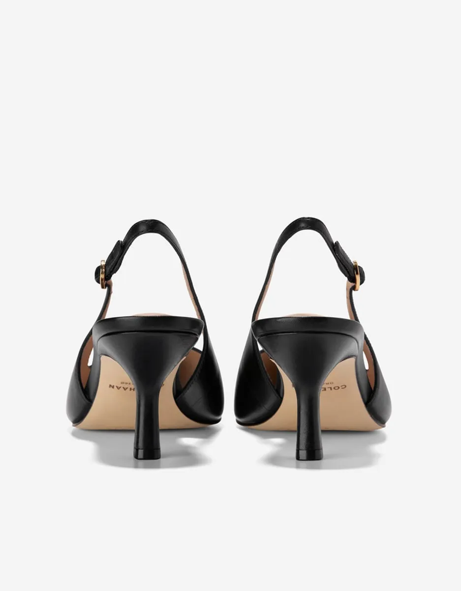 Женские туфли-лодочки без задника, выполненные из кожи Cole Haan, черный — фото 2