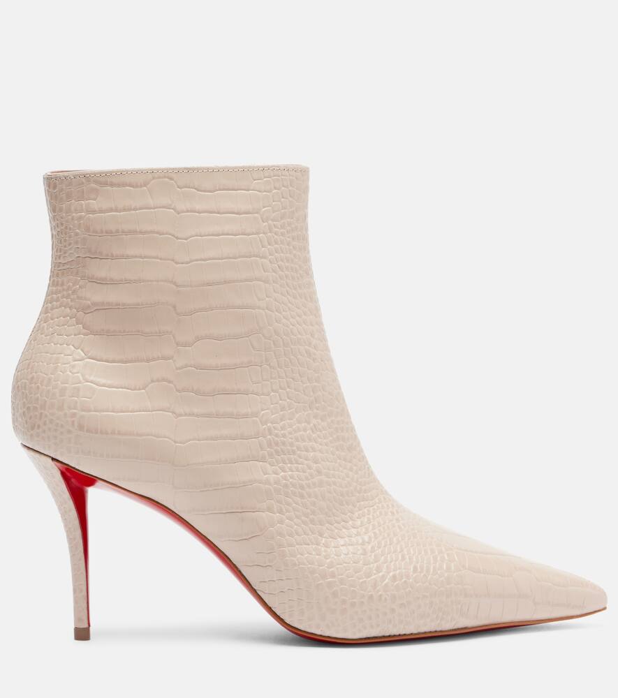 Кожаные ботинки с эффектом змеиной кожи Christian Louboutin, Pearl — фото 4