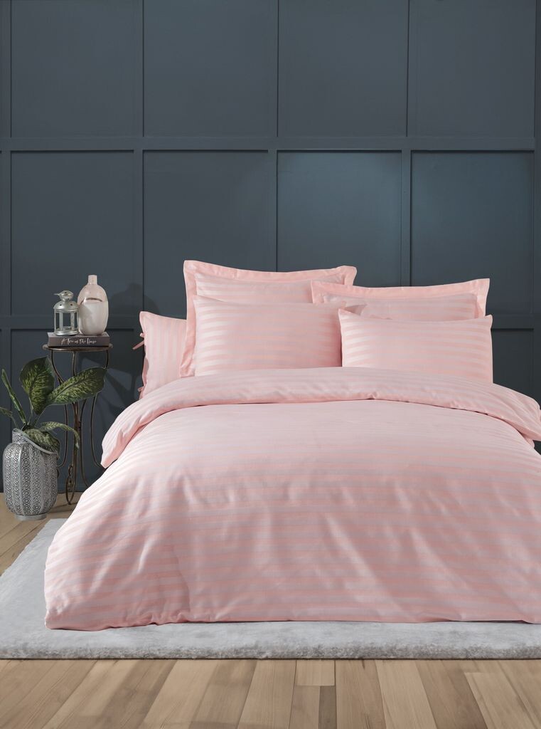 

L'Essentiel Linge de Maison, Water Yollu Saten - Пудра, комплект двойных пододеяльников, пудра, 70 % ХЛОПОК / 30 % ПОЛИЭСТЕР, 200 x 220 см