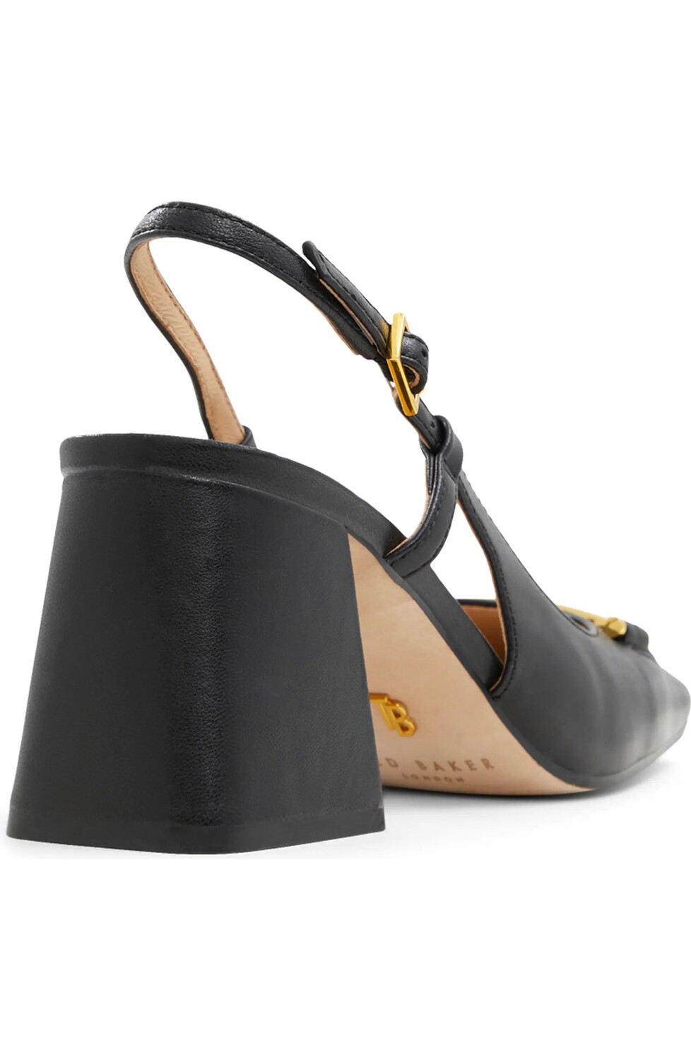 Женские кожаные туфли с открытой пяткой Ted Baker Mia Icon, черный — фото 2