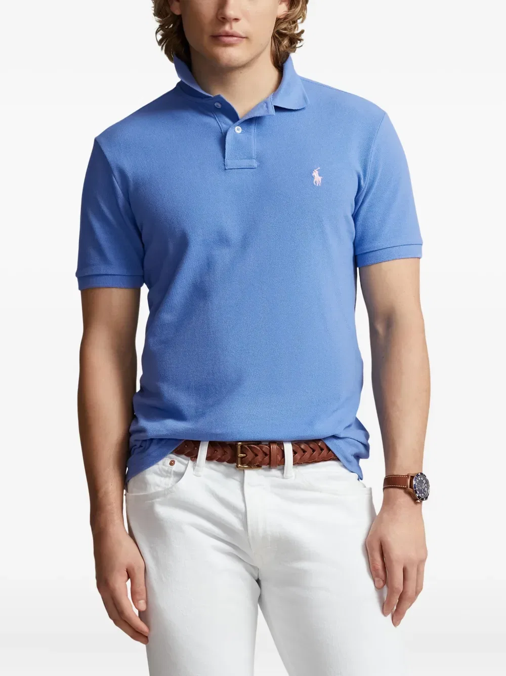 Рубашка поло с изображением пони Polo Ralph Lauren, синий — фото 3