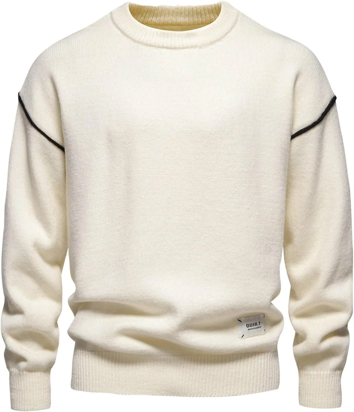 

Длинный свитер с круглым вырезом мужской Casual