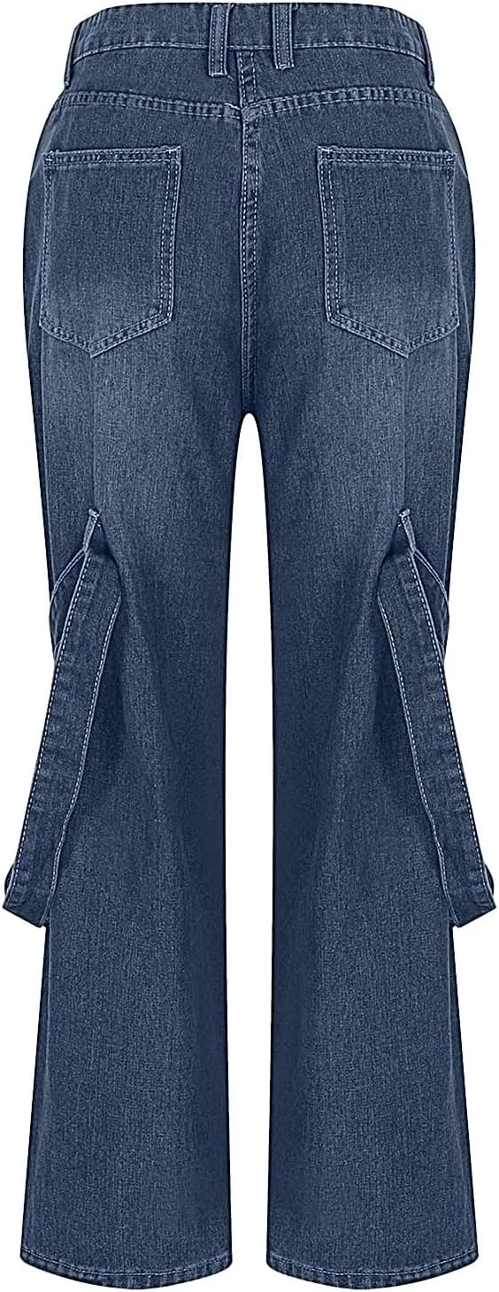 Женские джинсы Wide Leg Cargo Plus Size Vintage — фото 4