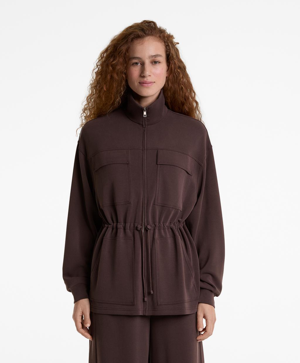 

Длинный жакет из модала с карманами Oysho, цвет Dark Purple