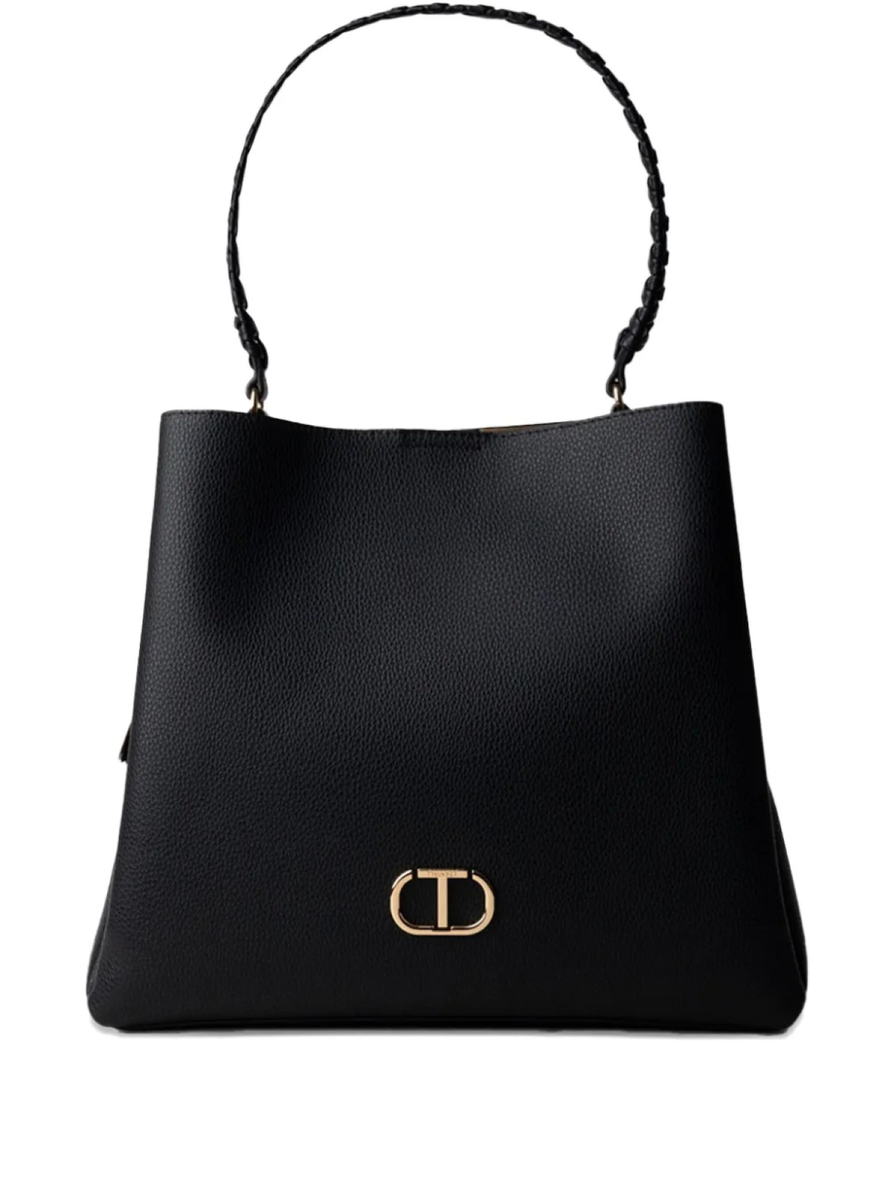 

Сумка через плечо TWINSET с плетеной ручкой, черный