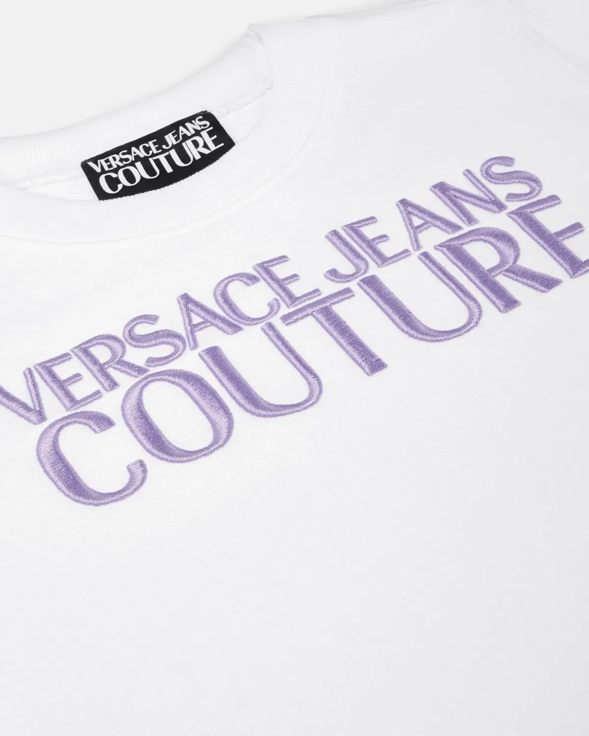 Світшот из хлопкового трикотажа с вышивкой VERSACE, белый — фото 4