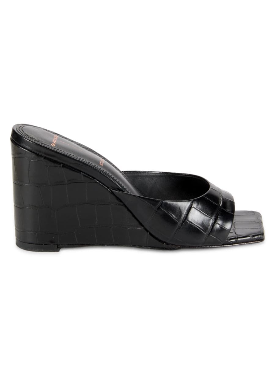 Сандалии Paloma Leather на танкетке Black Suede Studio, черный