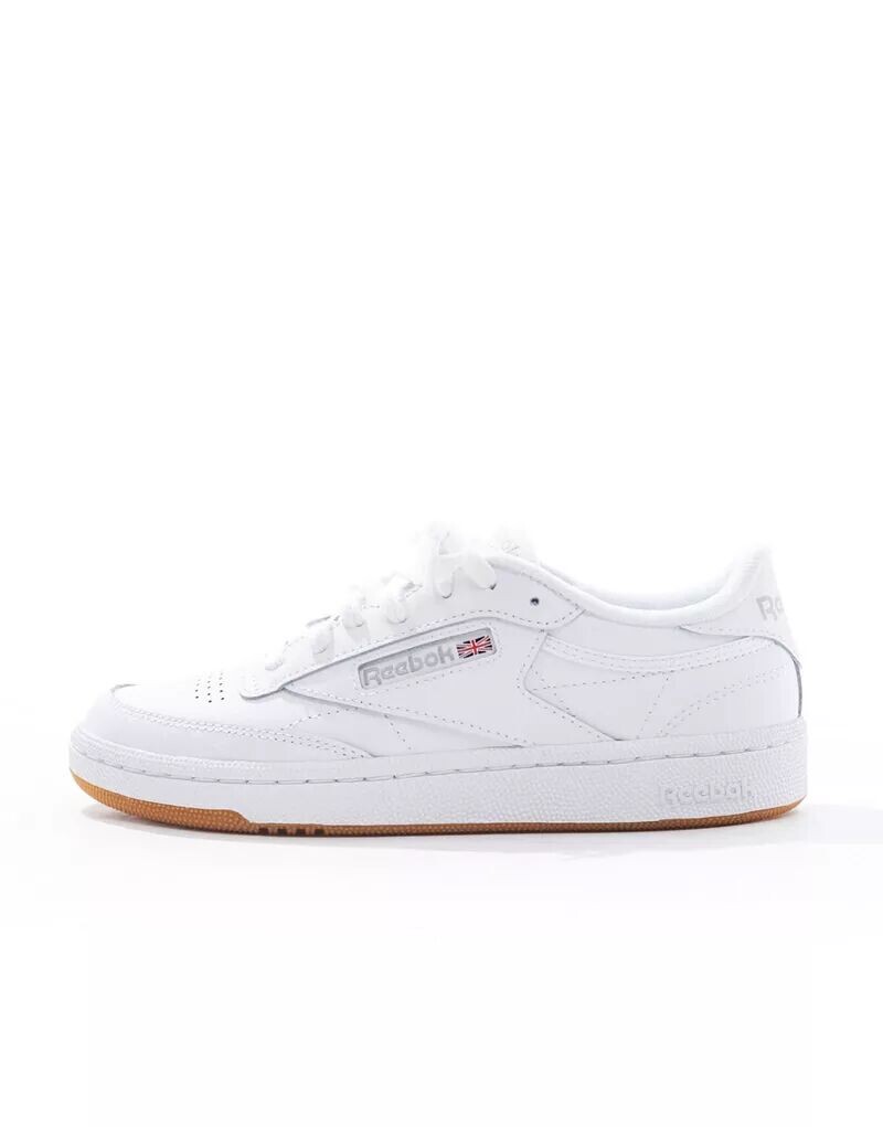 Белые кроссовки Reebok Club C 85 на резиновой подошве — фото 2