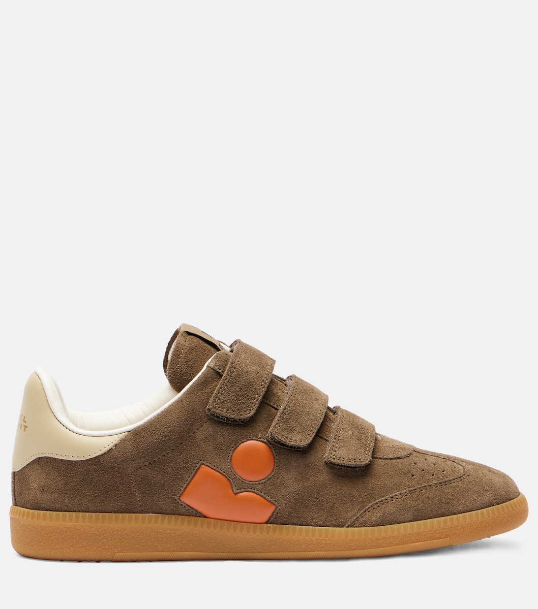 Бет замшевые кроссовки Isabel Marant, Khaki/Orange — фото 4