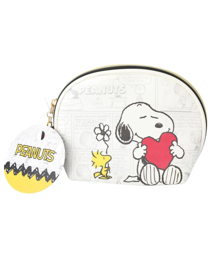 Косметичка Снупи, на молнии, с комиксным принтом Peanuts, серебряный