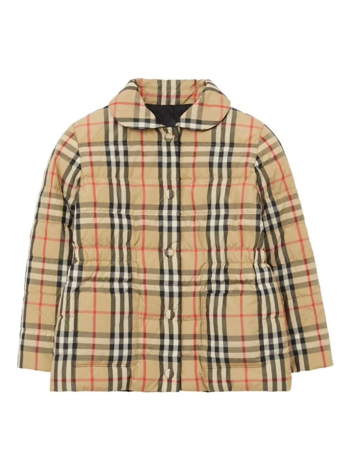 

Burberry Kids двусторонний пуховик в клетку, нейтральный цвет